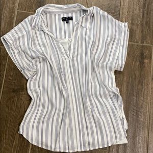 Blue and white horizontal stripes shirt